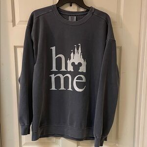 Disney Charcoal Sweatshirt with White 'Home' Design